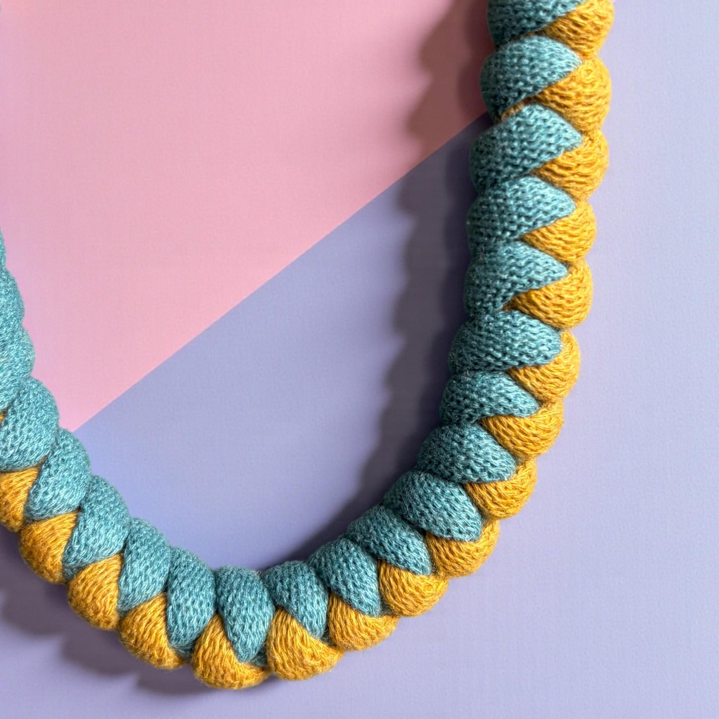 Dual Colour Chunky Macramé Snake Knot Necklace