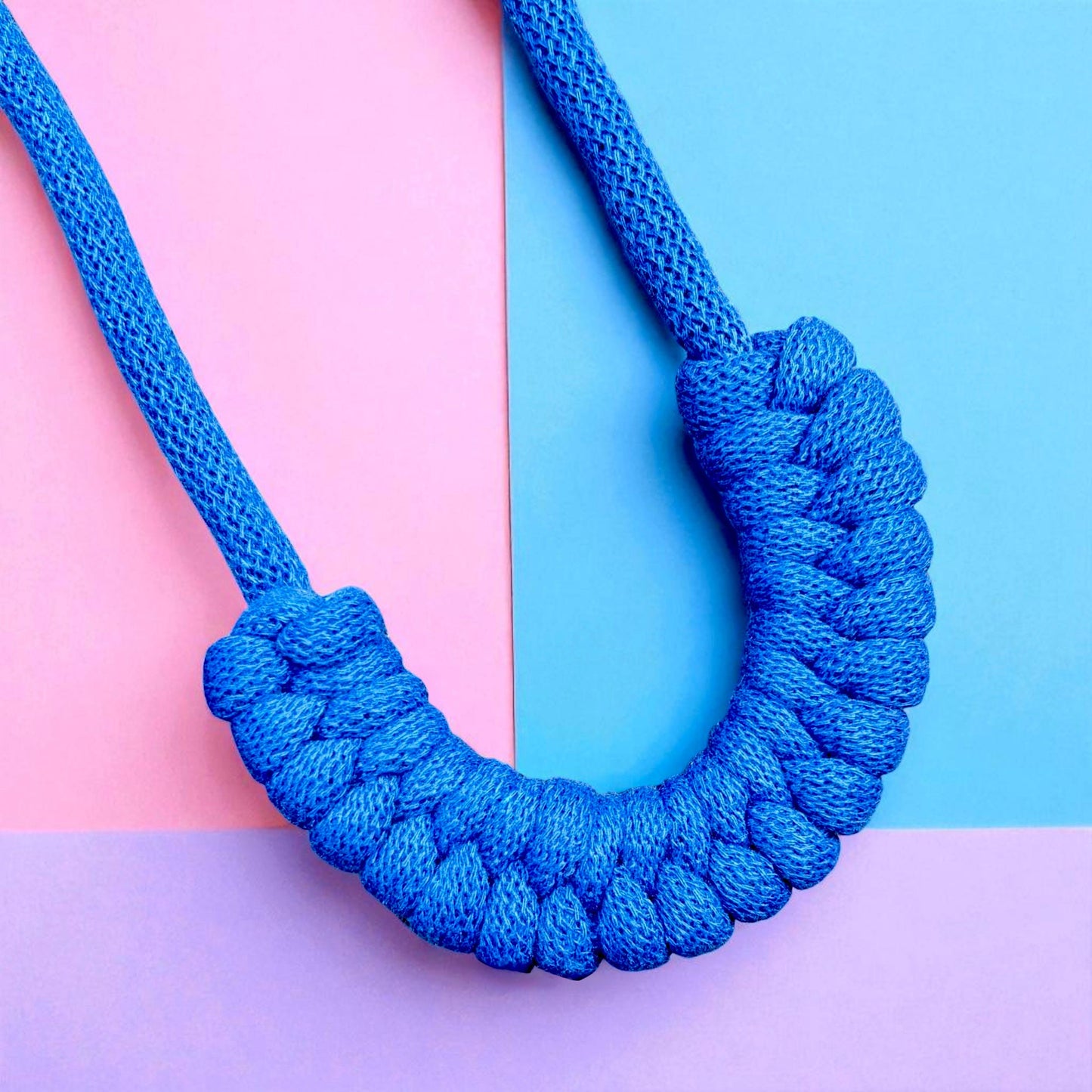 Woven Macrame Statement Necklace
